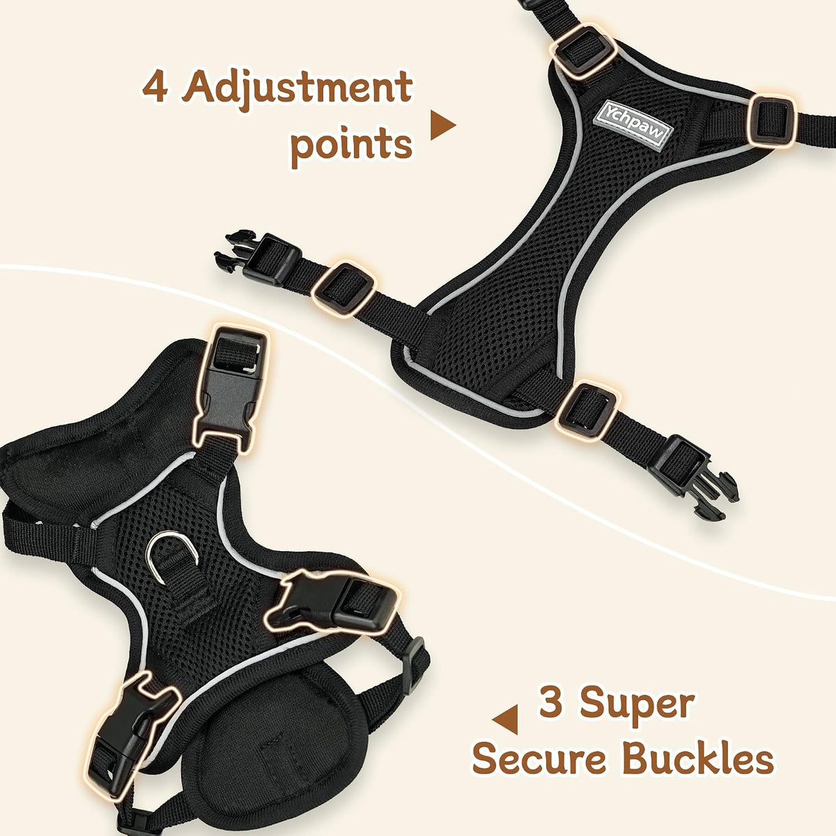 Small Dog Harness and Leash Set, Adjustable Small Sized Pet Vest