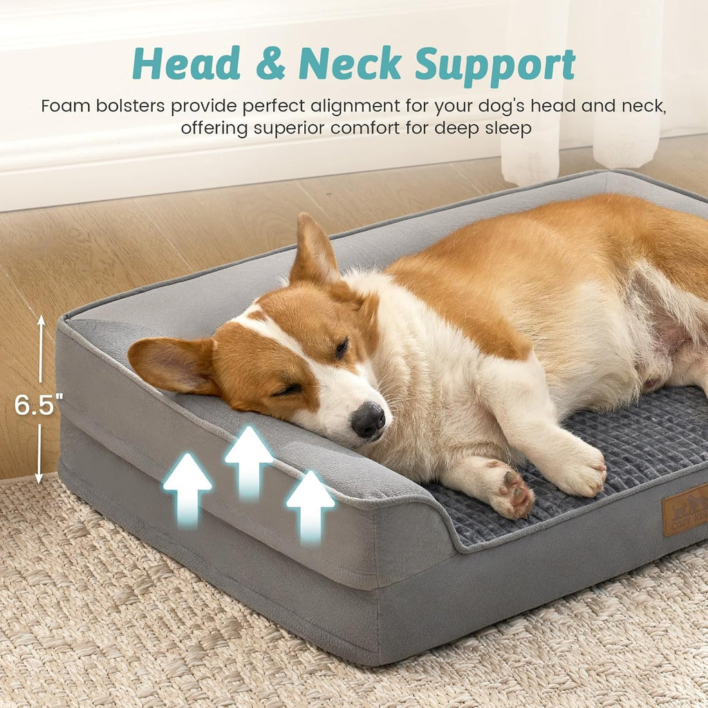 COZY KISS Orthopedic Dog Bed for Medium Small Size Dogs, U Shaped 30x20 in