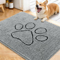 OLANLY Dog Door Mat for Muddy Paws 40x32, Paw Print Design Chenille Mud Mat