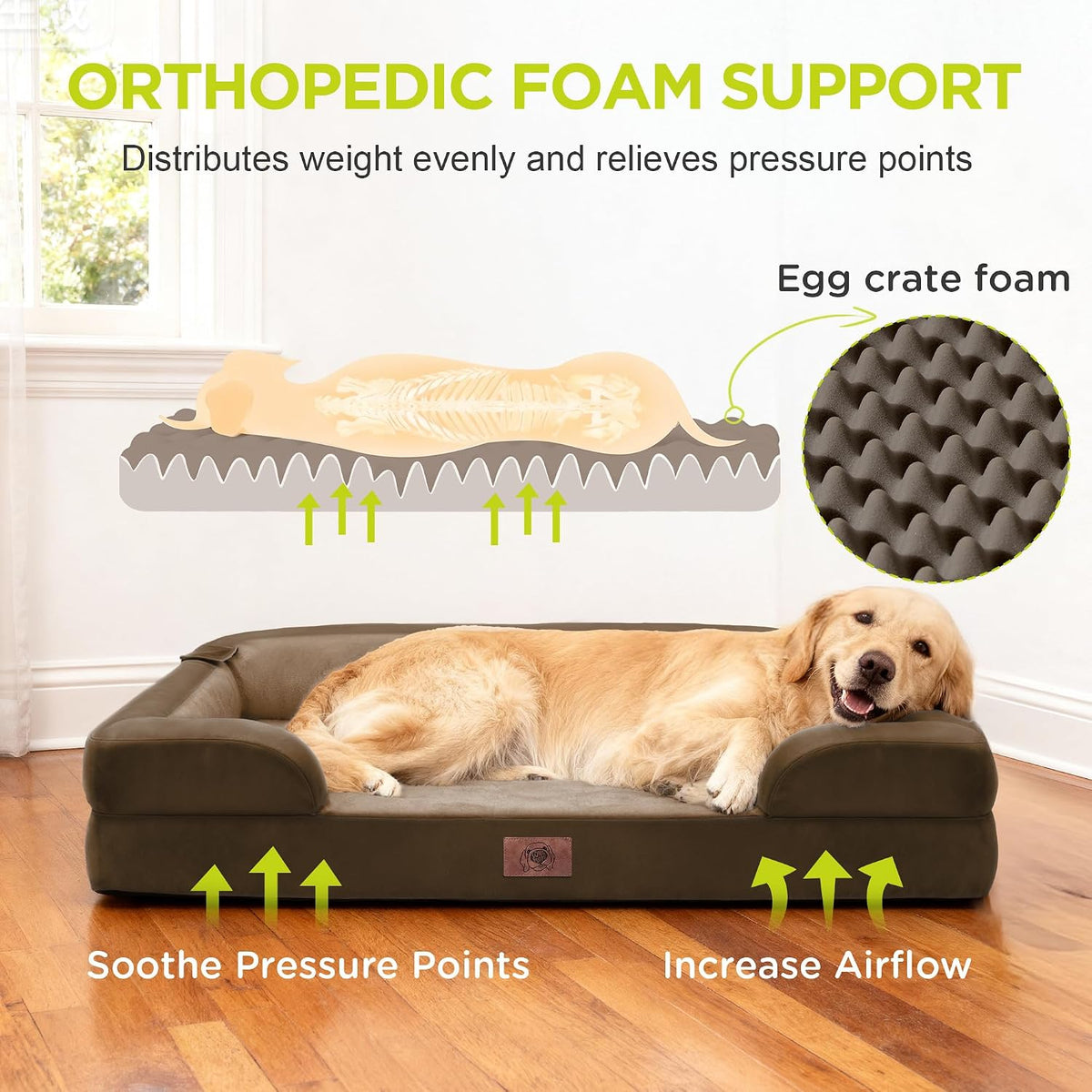 Waterproof Orthopedic Dog Bed for Medium Large Sized Dogs