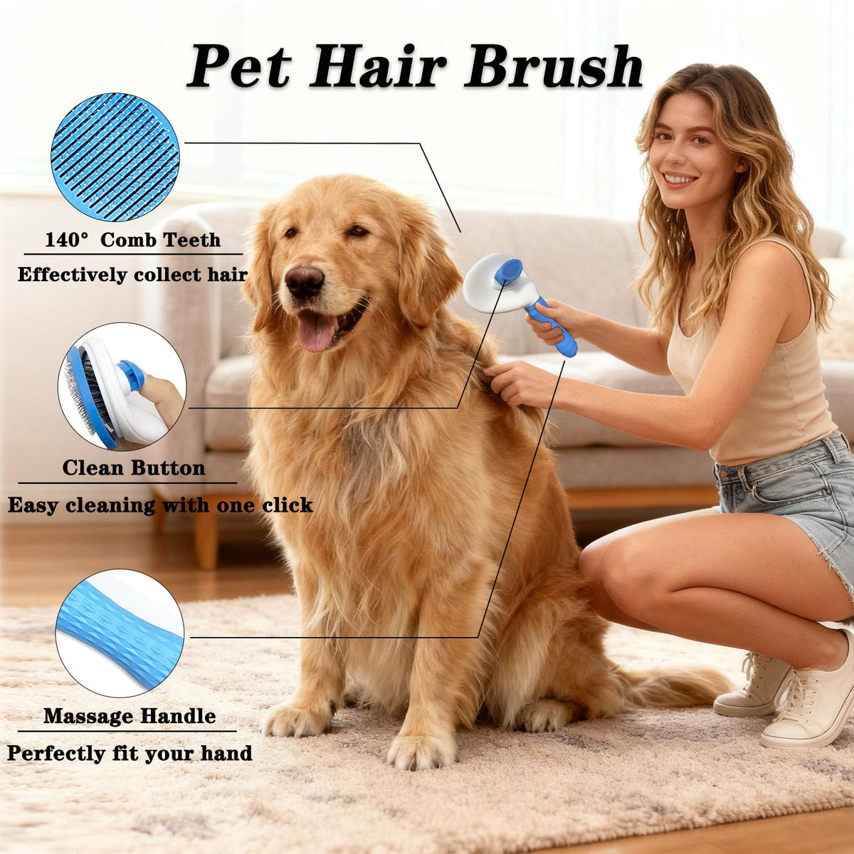 6 in-1 Dog Grooming Kit, Dog Brushes for Grooming