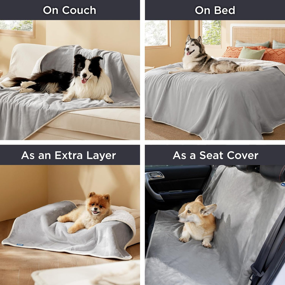 Bedsure Waterproof Dog Blankets for Medium Dogs Washable Soft Warm, 30"X40"