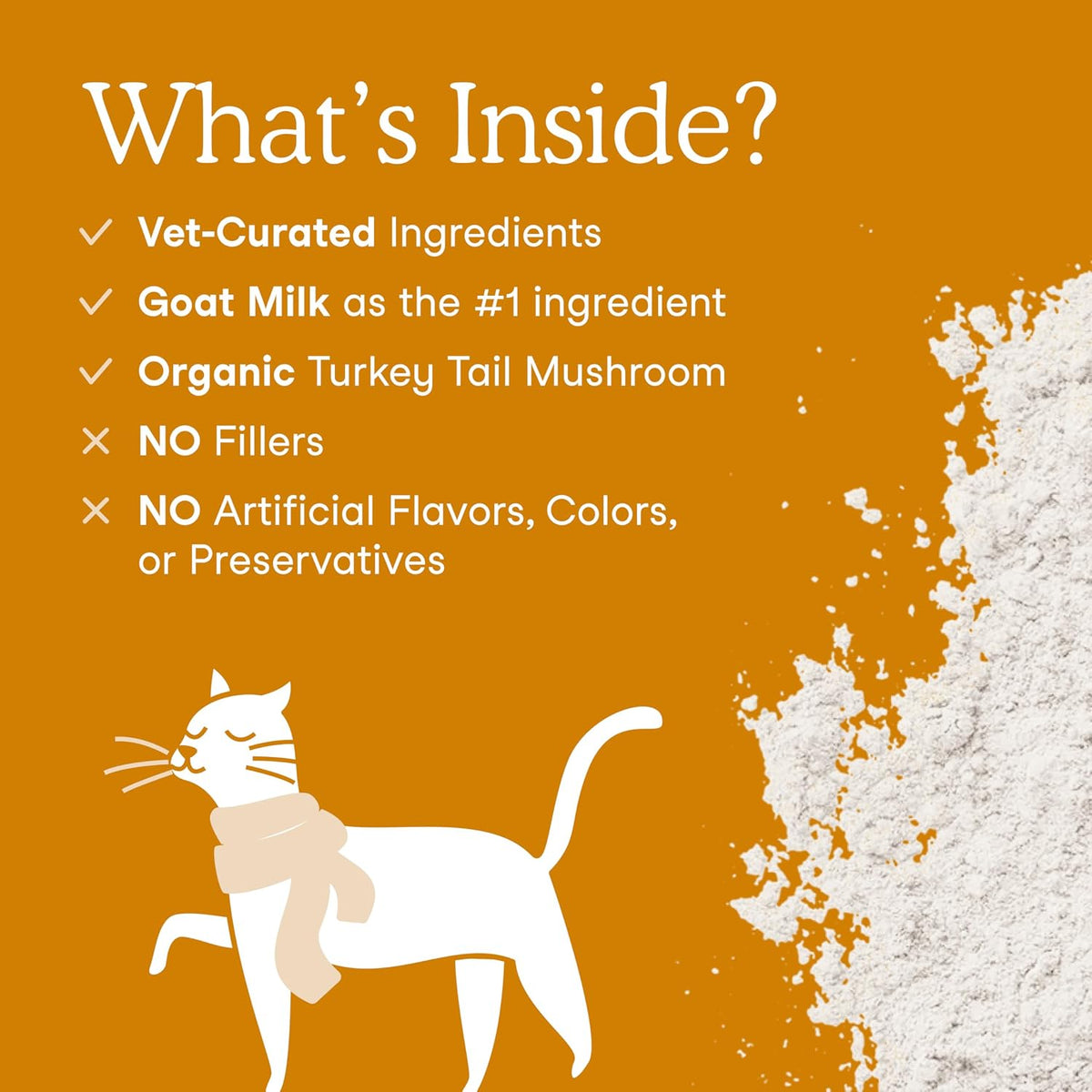 Fera Pets Cat & Dog Immune Support - Goat Milk Powder Topper, 60 TSP