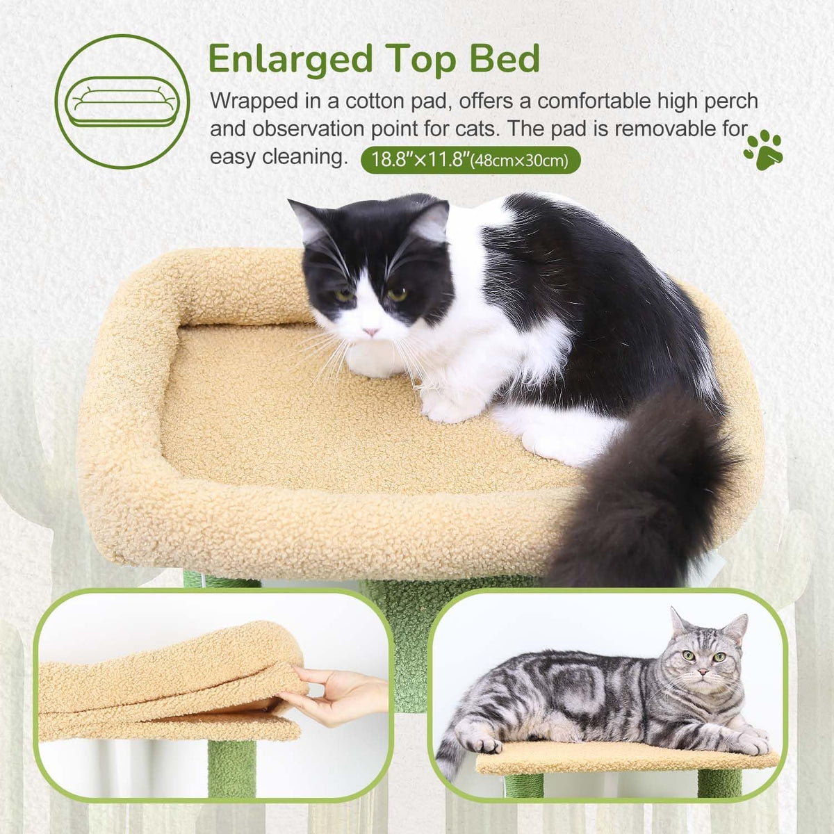 Globlazer Cactus Cat Tree Tower with Scratching Post for Indoor Cats, F53