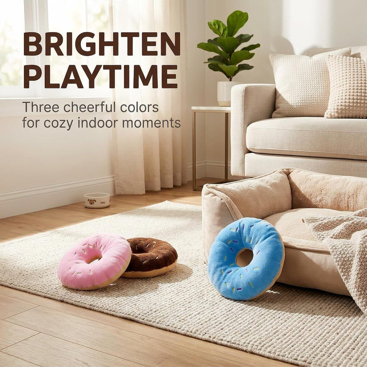 3Pcs Colorful Pet Toy Donut-Shape Squeaky Squeaker Puppy Dog Pet Cat Kitten Sound Chews Toy Random Color Sturdy and Practical Simple and Sophisticated Design，Toys，Dog Squeak Toys