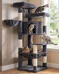 Hey-brother Cat Tree Tower for Indoor Corner with Spacious Condo, MPJ062G