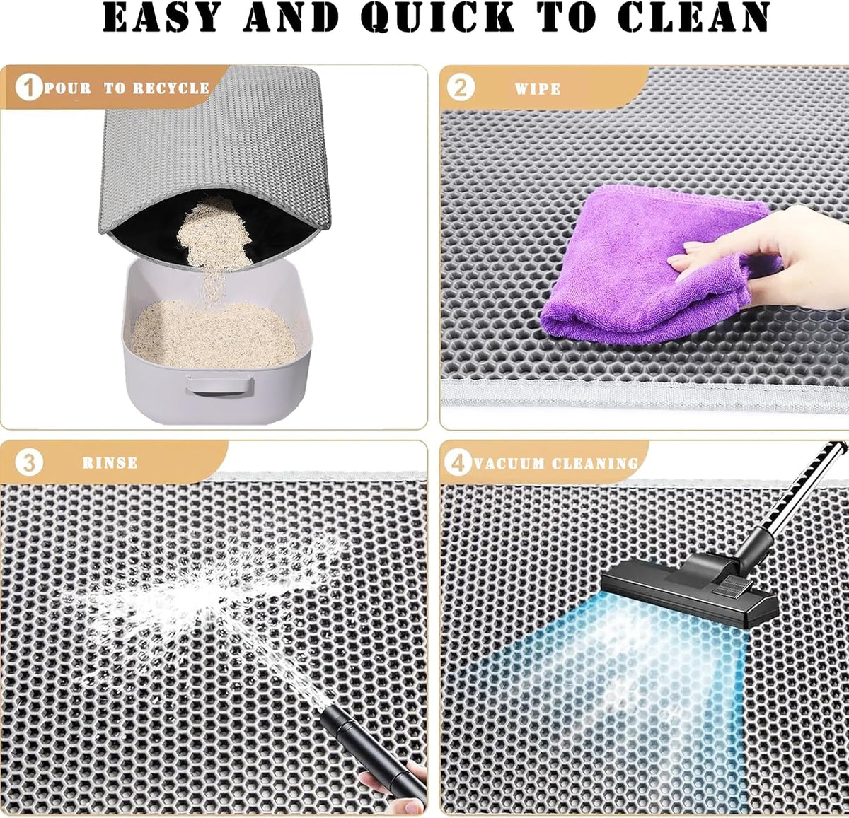 Cat Litter Mat, Honeycomb Double Layer Litter Trapping Mat