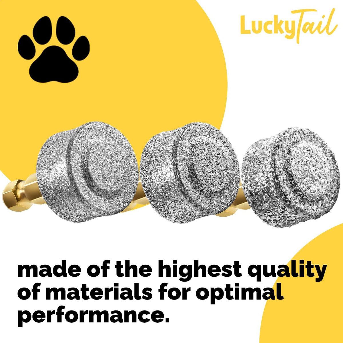 Dog Nail Grinder - Regular, Hard & Soft Replacement Head - Small & Large Dogs - Premium Quality - Diamond Tip Drill Bit - Professional Dog Nail Trimmers - Grooming Kit - 3 Pack 