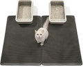 Litter Box Mat, 25x35in 2-Pack, Cat Litter Trapping Mat for Litter Boxes | Honeycomb Litter Mat, Litter Catching Mat, BPA-Free, Waterproof & Urine-Proof Cat Mat, Less Mess, Easy Lift & Clean, Gray