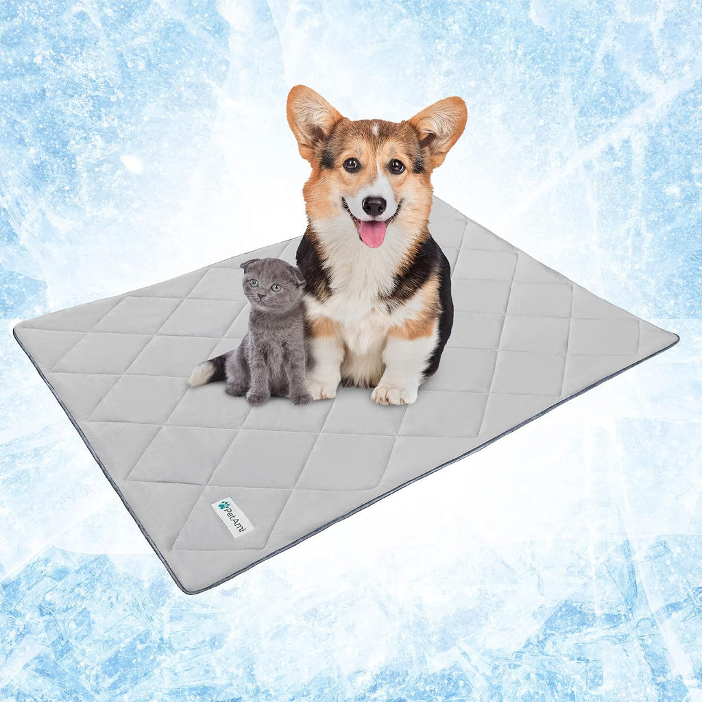 PetAmi Cooling Dog Blanket Lightweight Summer for Pet Cat 29x40 Light Grey