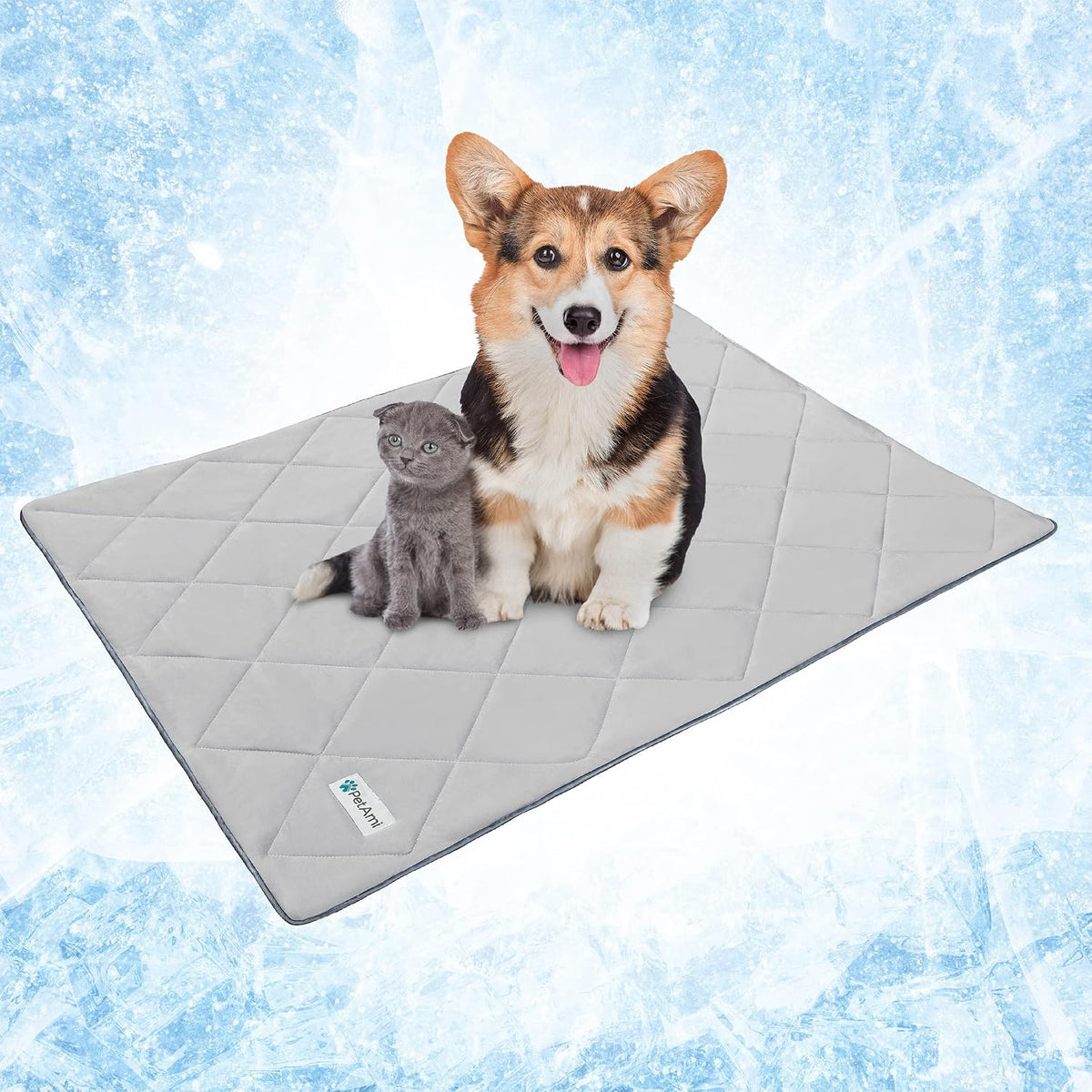 PetAmi Cooling Dog Blanket Lightweight Summer for Pet Cat 29x40 Light Grey
