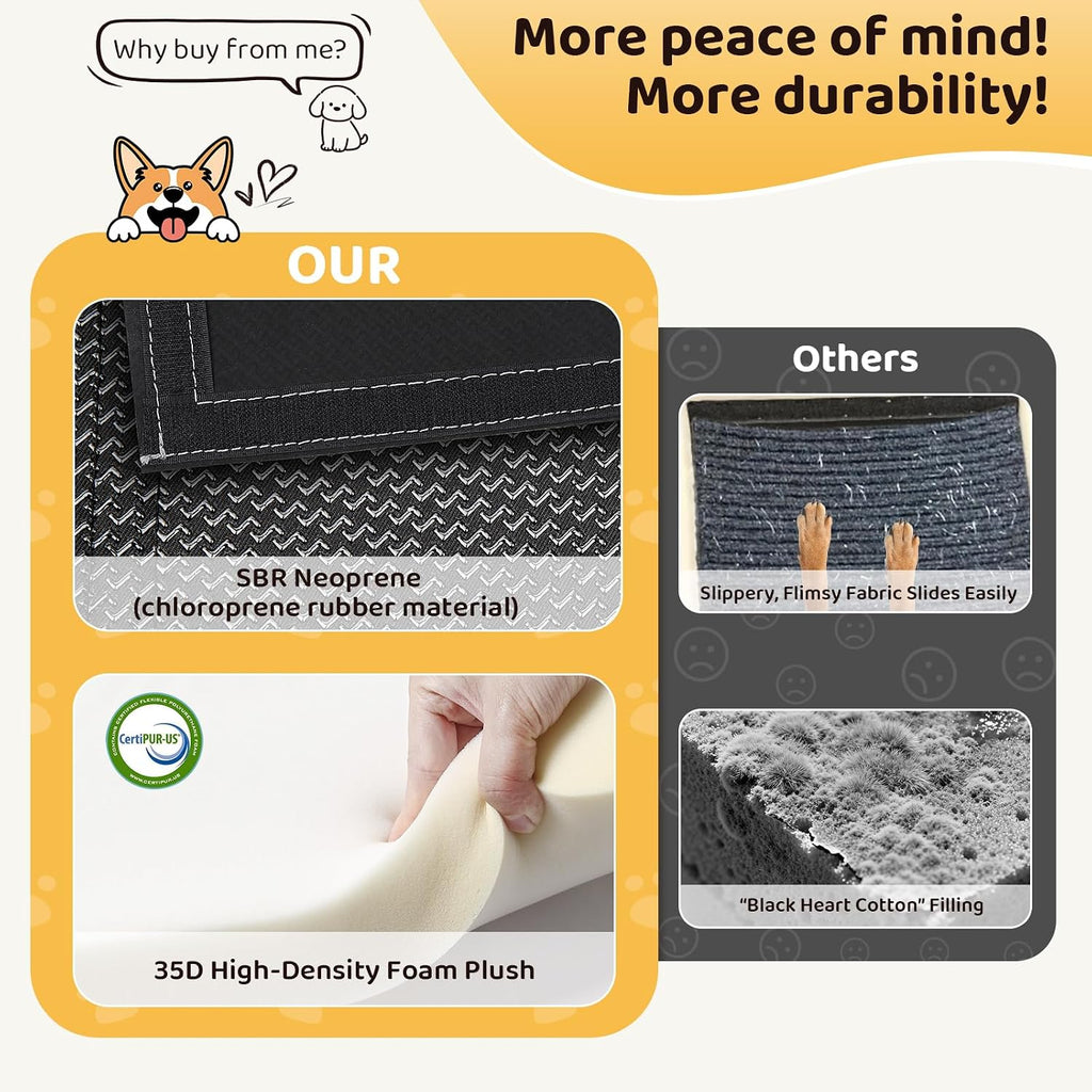 Dog Ramp for Couch, 16"H 2-in-1 Non-Slip Dog Stairs for Small Dogs
