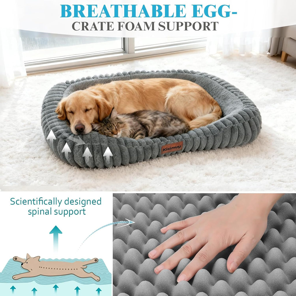 Orthopedic Dog Bed, Memory Foam Bolster Bed for Large Dogs