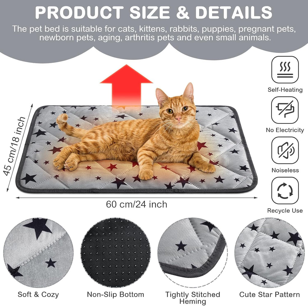 Namalu 4 Pack Self Warming Cat Bed, Gray, 18'' X 24'', Rectangle