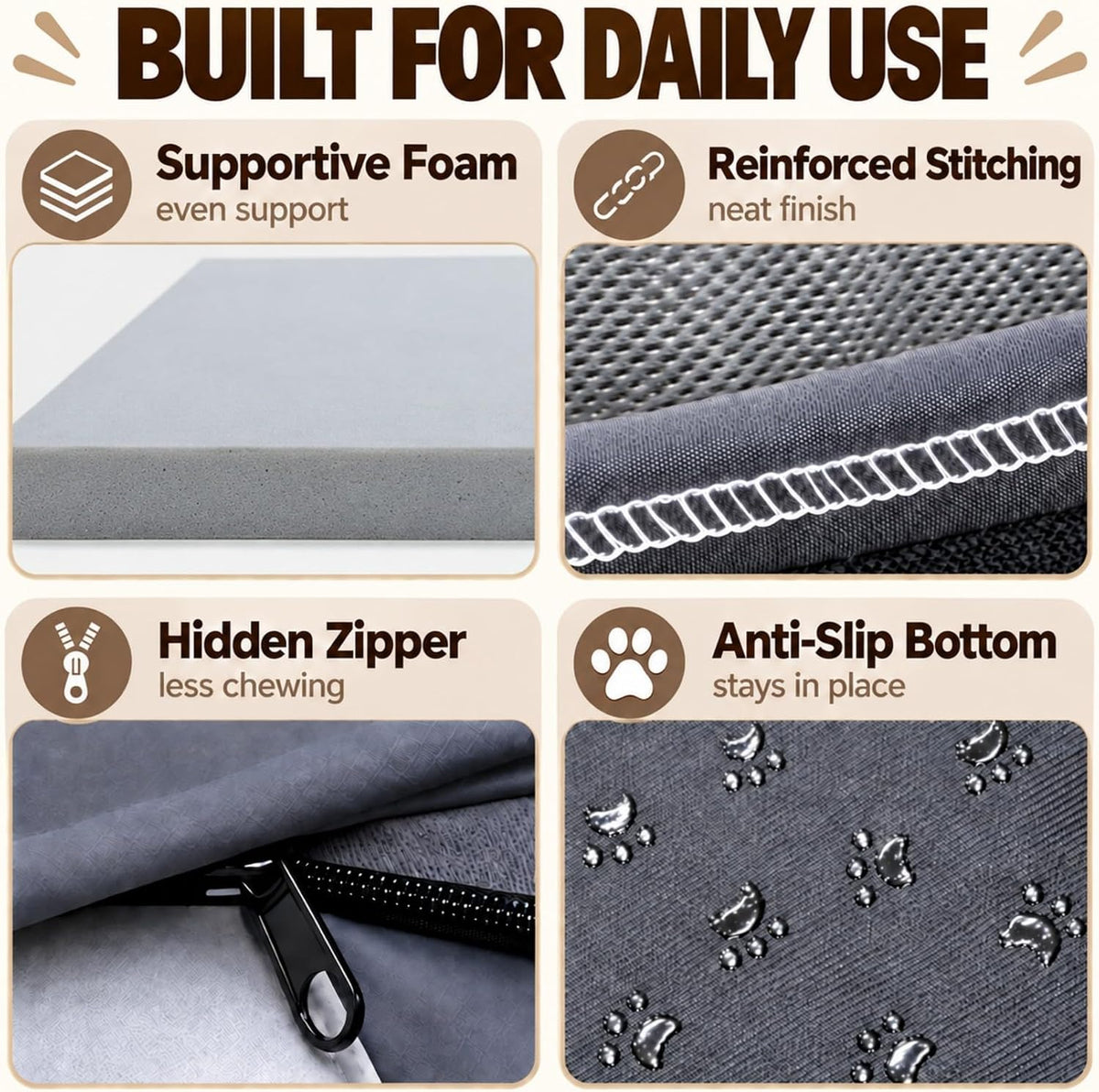 XXL Bolster Dog Bed: Washable Sofa Pet-Bed with Removable Cover
