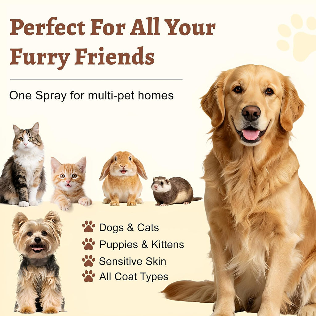 Dog Perfume & Cologne Spray – Long-Lasting Vanilla Coconut Scent, Alcohol-Free Deodorizing Spray, Gentle Grooming Mist, Fur Condition & Coat Fresh, Non-sticky, Dogs & Cats, 4.06 fl.oz