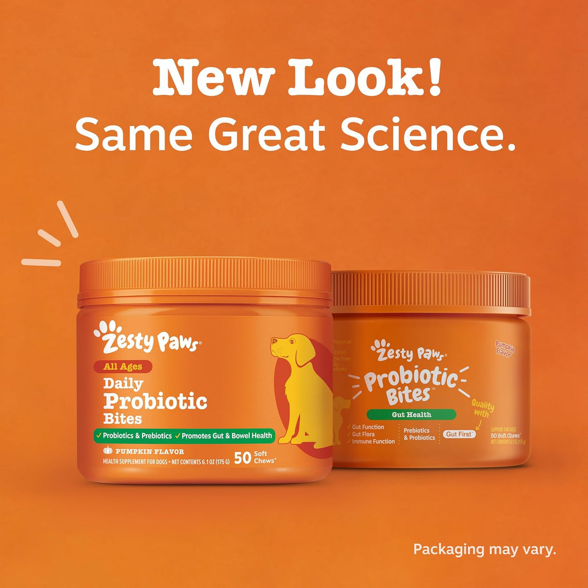 Zesty Paws Probiotics for Dogs, Digestive Enzymes Gut Flora, Digestive Health, Diarrhea & Bowel Support, DE111, Dog Probiotics Soft Chew for Pet Immune System, Chicken, 50 Ct