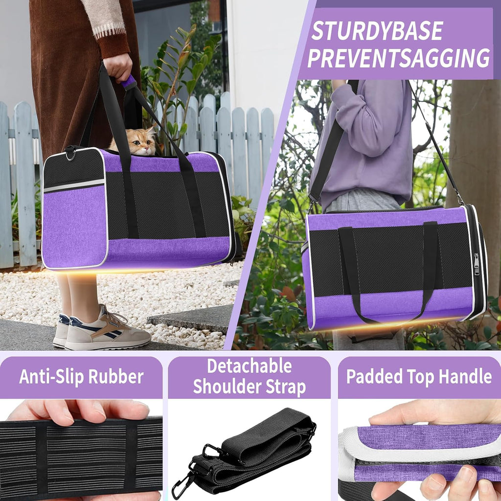 GAPZER Large Cat Carrier Soft, Collapsible Travel Pet Carry Bag, Small Dogs
