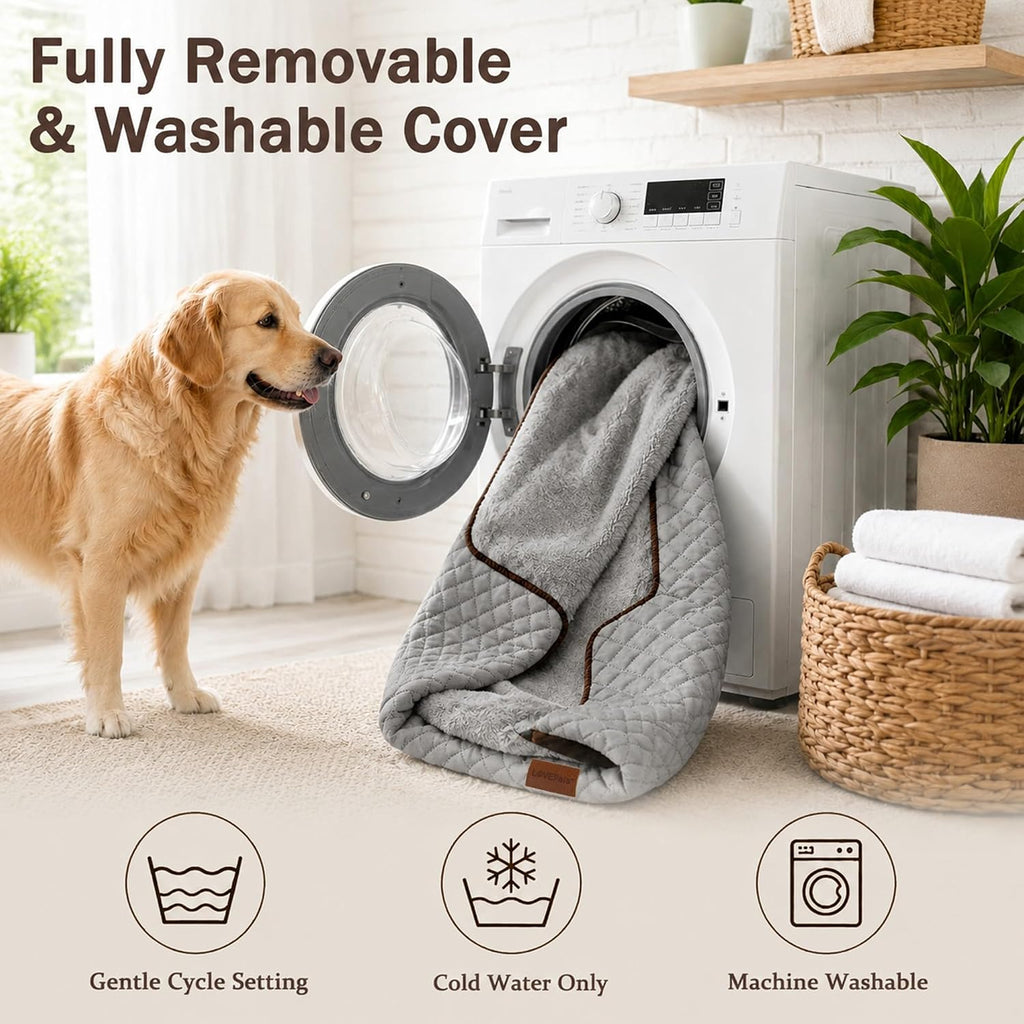 Dog Bed with Reusable Potty Pad - 31"X21"X5.9" Dark Gray