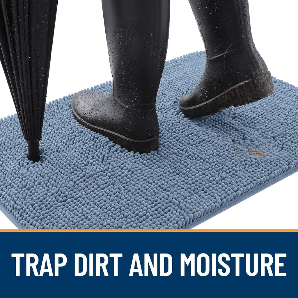 OLANLY Dog Door Mat for Muddy Paws 47x17, Super Absorbent Chenille Mud Mat