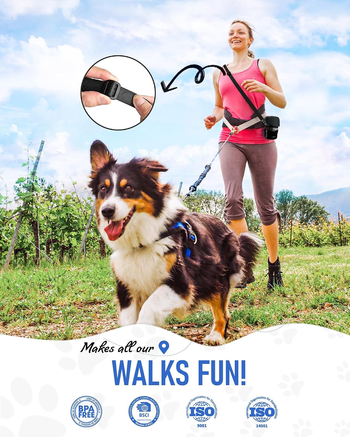 lesotc Dog Water Bottle, Portable Dog Water Dispenser, Leak Proof Dog Travel Water Bottle, Squeeze Pet Water Bottle for Walking On The Go, Dog Hiking Accessories for Outdoor, Hiking, Travel 