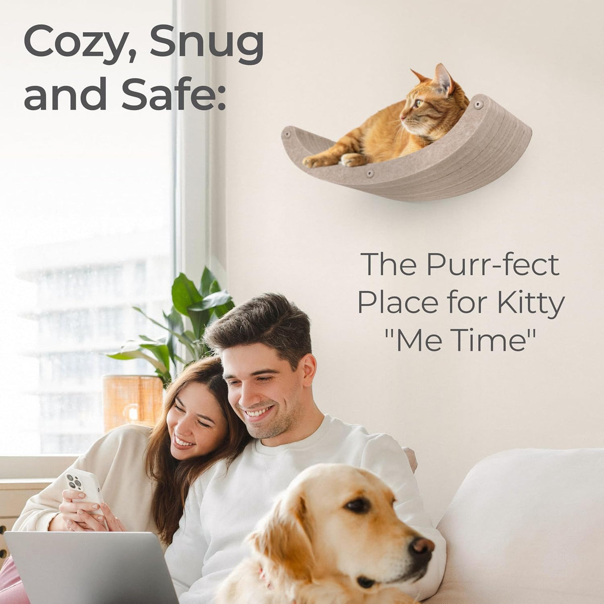 Cat Wall Shelf (Curved) - Indoor & Outdoor by Pryde Pets