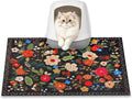 Cat Litter Mat, 24" x 16" Litter Box mat, Traps 100% Litter, Non-Slip Kitty Litter Trapping mats, Small Cute Litter mat, Easy Clean for Scatter Control, Bohe cat Food mat, Urine Waterproof | Traps 100% Litter, Cute litter mat for litter box, Soft on Ki...
