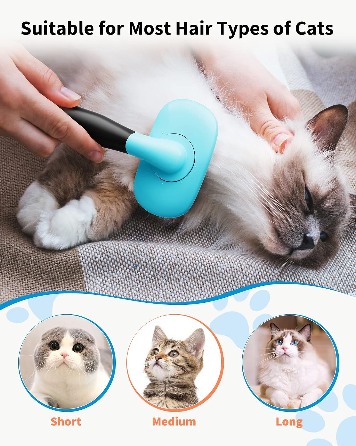 Glendan Dog & Cat Brush- Slicker Pet Brush- Shedding Grooming Tools (Blue)