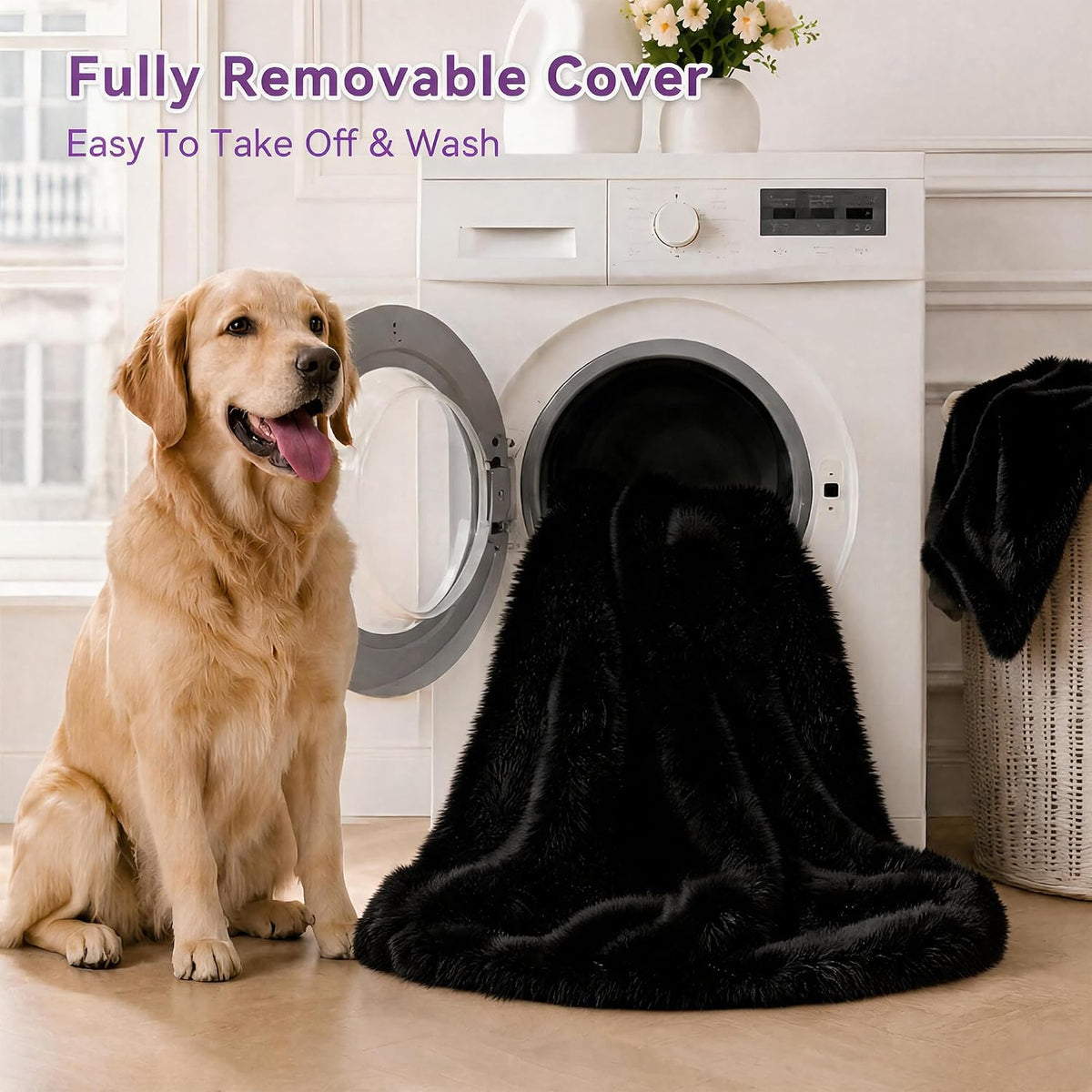 Human Dog Bed, Oversized Plush Lounger Bed with Plump Pillow and Blanket