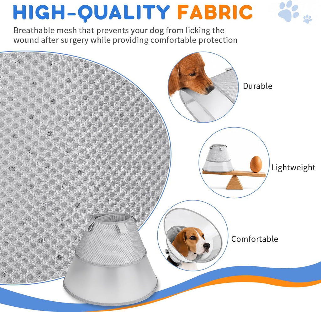 Soft Dog Cone Collar for Small Dogs, Adjustable Recovery Collar to Stop Licking, Comfortable E-Collar Alternative After Surgery, S