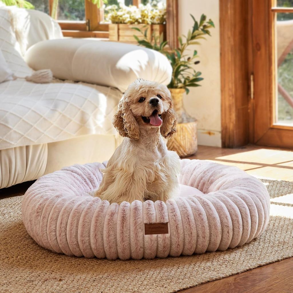 FUKUMARU Dog Bed, 30" Orthopedic Dog Beds for Medium Dogs, Donut Cat Beds