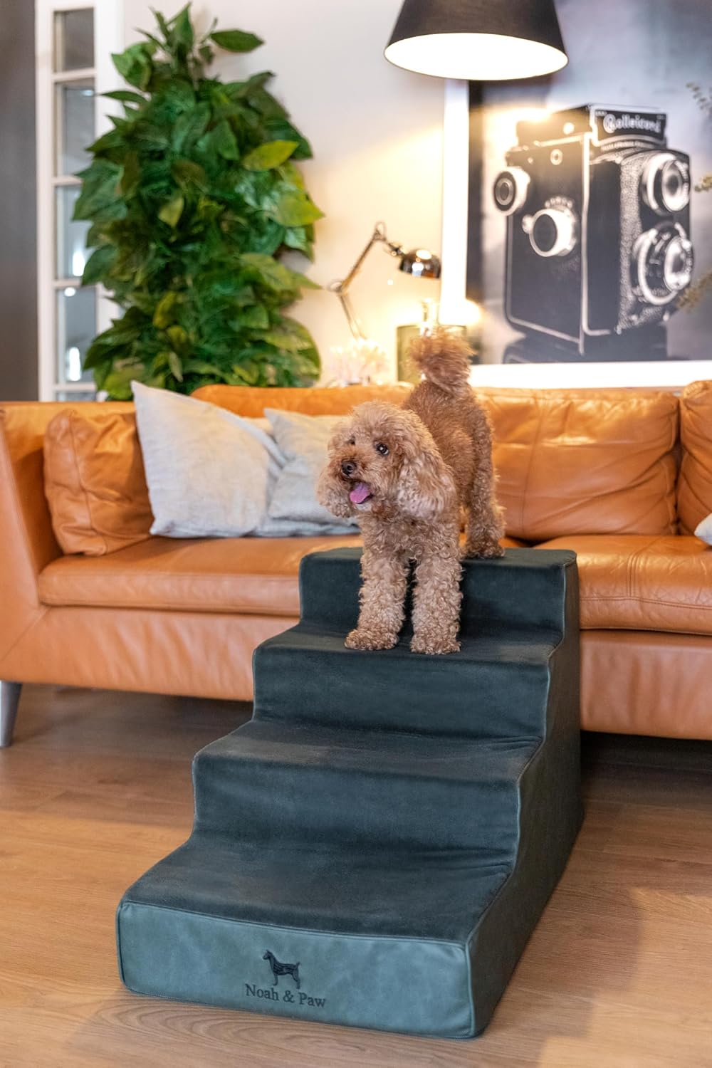 Noah & Paw Dog Steps for Bed, Up to 150lb, Extra Wide Dog Stairs for Bed