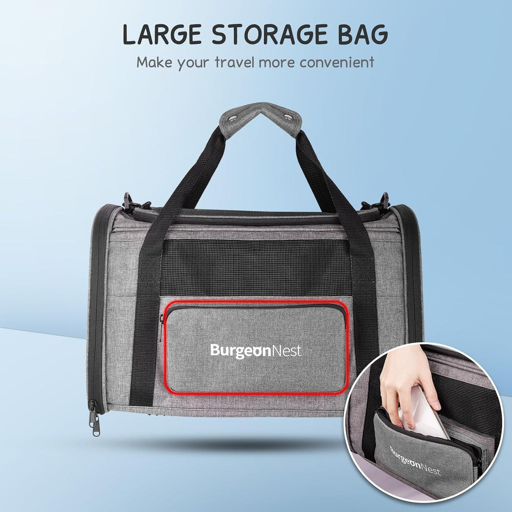 BurgeonNest Cat Carrier up to 20 Lbs, Portable Top Load Pet Travel Bag