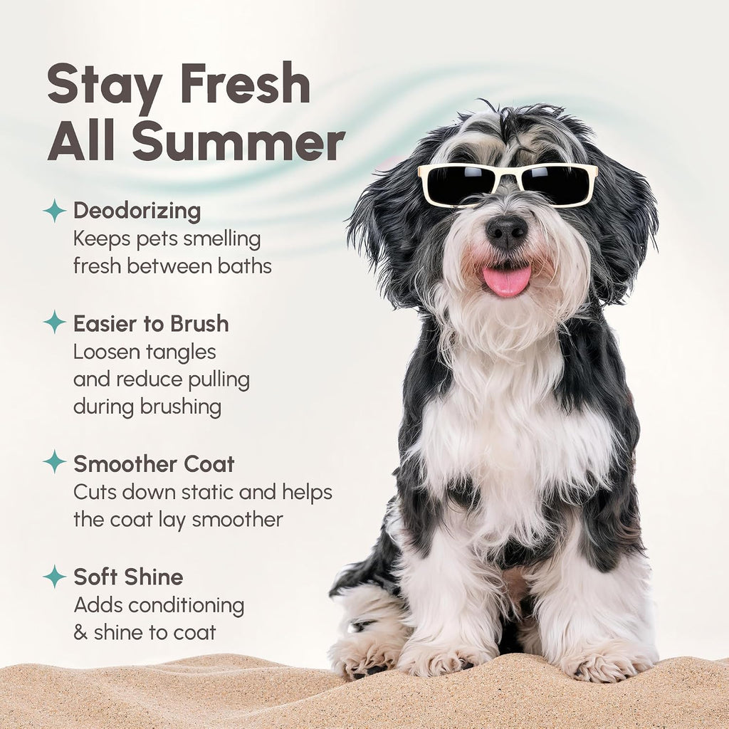 Best Shot Scentament Spa Botanical Body Splash, Pet Deodorizing Spray for Dogs & Cats, Conditioning Body Spray with Caribbean Dream Splash, Gentle Grooming Finishing Mist, 8 fl oz