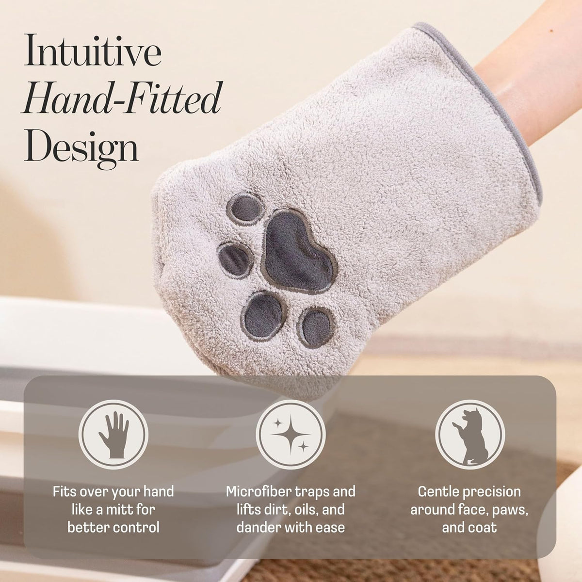 Grooming Mitt Kit with Deshedding Brush, Dogs & Cats