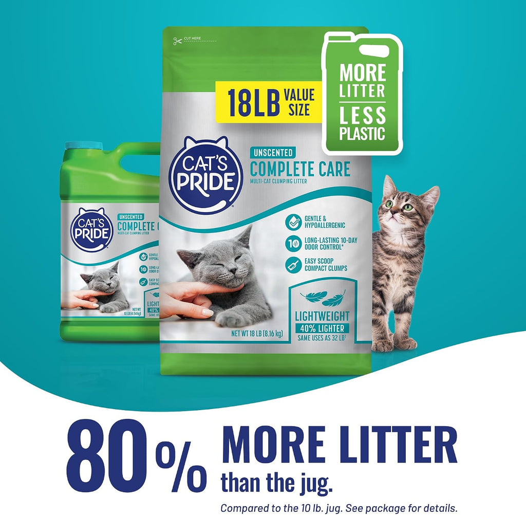Cat's Pride Complete Care Hypoallergenic Unscented Litter 18lb