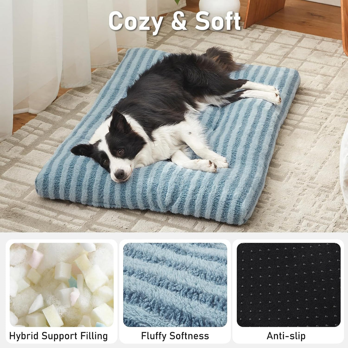 FURTIME Washable XL Dog Bed for Extra Large Dogs, Deluxe Dog Crate Beds