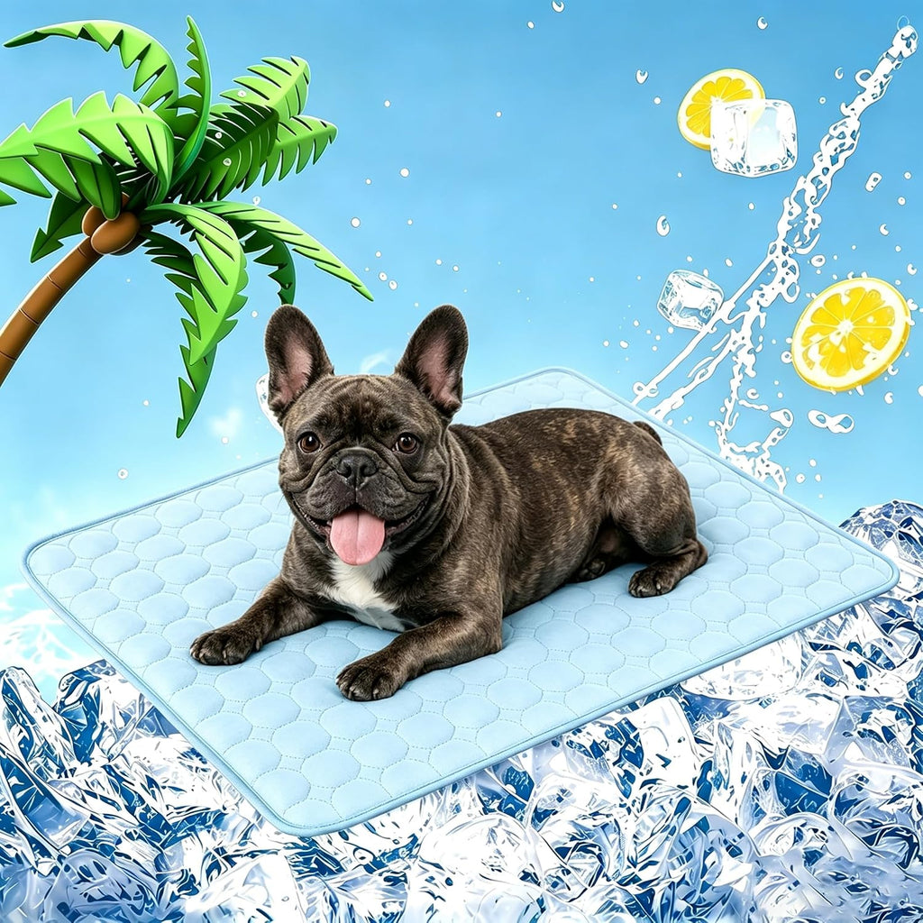 Dog Cooling Mat, 28”x22” Arc Chill Ice Silk Cooling Pad for Dogs, Q-MAX > 0.5 Cool Summer Pet Sleeping Mat, Hydrophobic Washable Non-Slip Mat, Non-Toxic All-Season Use & Portable for Travel