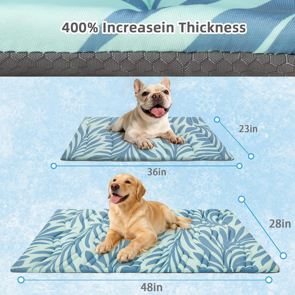 Dog Cooling Mat Extra Large, Q-Max>0.5 Double-Sided Thickened Breathable Cooling Pet Pad for Dogs Cats, 48*28in Washable&Portable Outdoor Dog Bed Kennel Waterproof Bottom for Sofa Crate Playpen Indoor