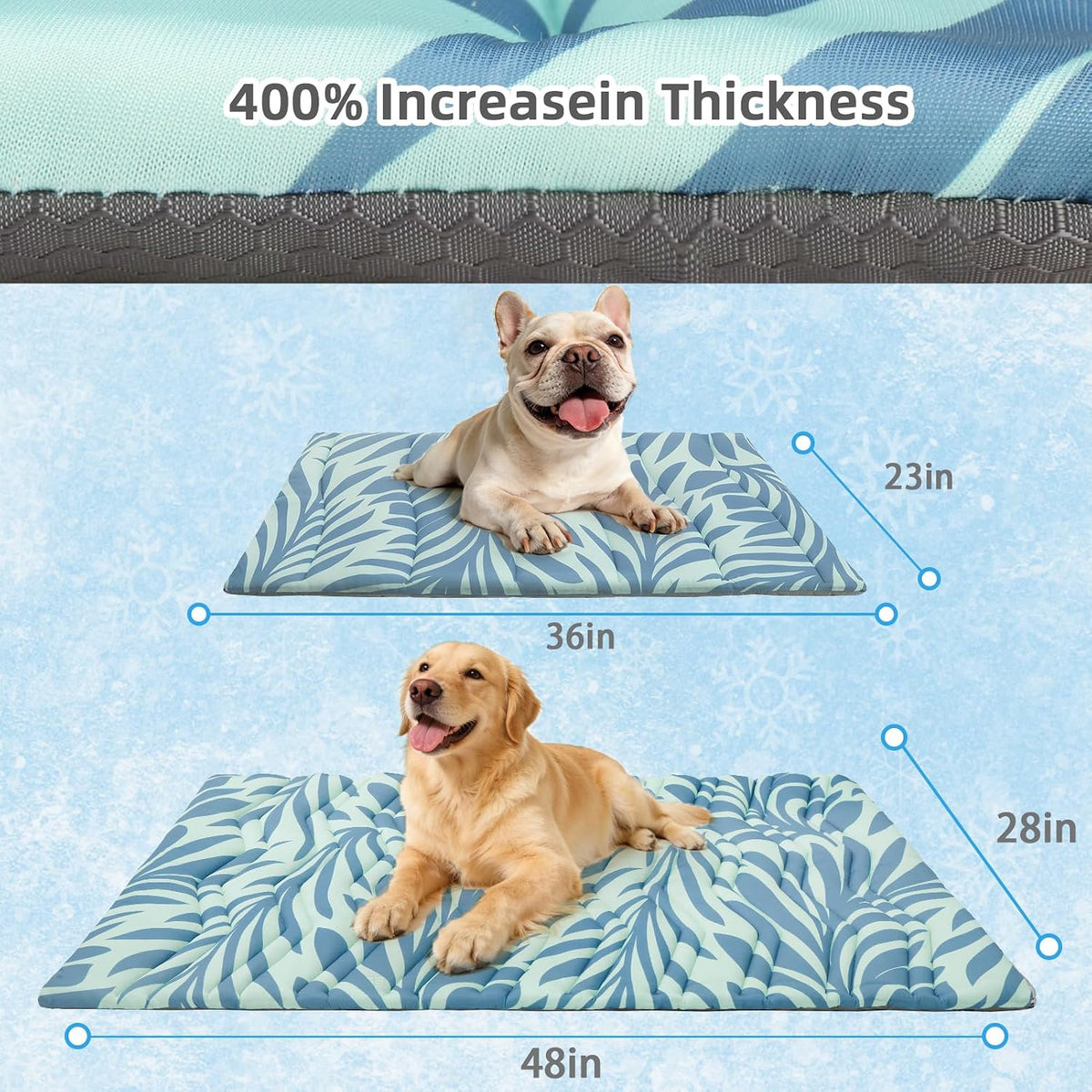 Dog Cooling Mat Large, Q-Max>0.5 Double-Sided Thickened Breathable Cooling Pet Pad for Dogs Cats, 36 * 23in Washable&Portable Outdoor Dog Bed Kennel Waterproof Bottom for Sofa Crate Playpen Indoor