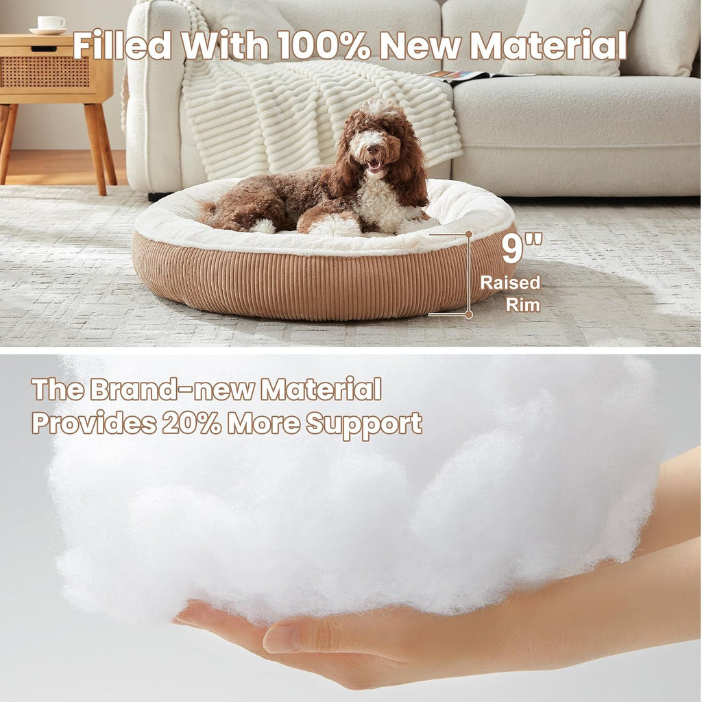 42 inches Calming Donut Dog Bed for Large Plus Dogs,Brown