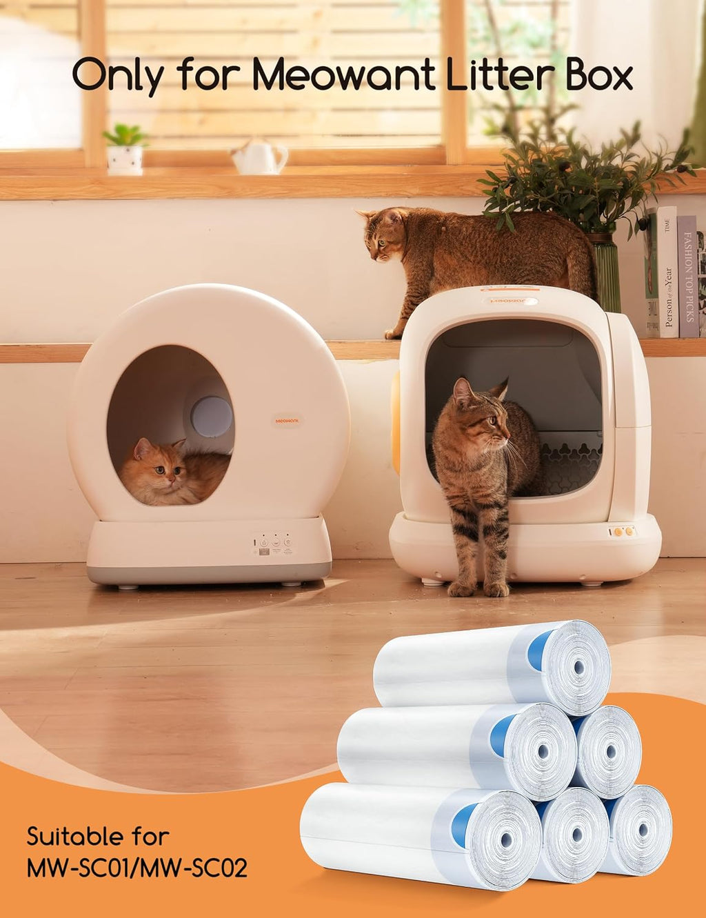 Meowant Cat Litter Box Liners for Automatic Cat Litter Box, Heavy Duty
