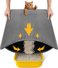 Cat Litter Mat, Upgrade Super Waterproof Back Layer Litter Box Mat, Non Slip, Durable, Soft on Paws Kitty Trapping Matt (24"x18", Gray)