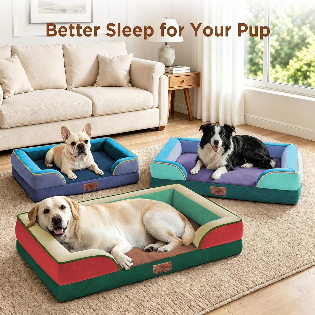 Comfort Expression Orthopedic Dog Bed for Extra Large Dogs with Bolster