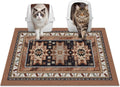 Glittme Cat Litter Mat with Non-Slip Bottom Litter Box Mat 33"X22" Litter Trapping Mat Easy to Clean Washable Cat Food Mat for Kitty,L