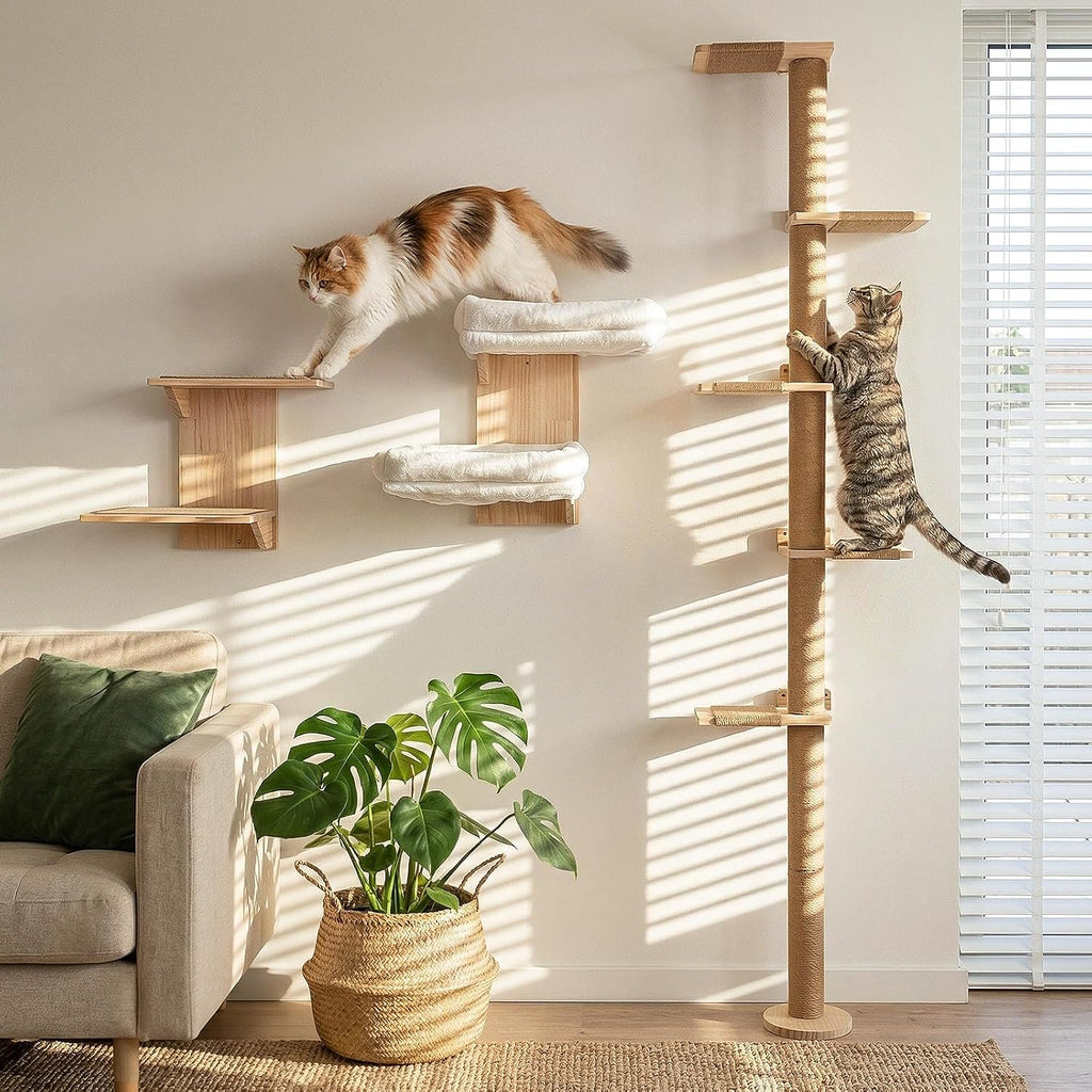 Cat Wall Shelves, Branch Style 2 Platform Cats Walls Furniture.