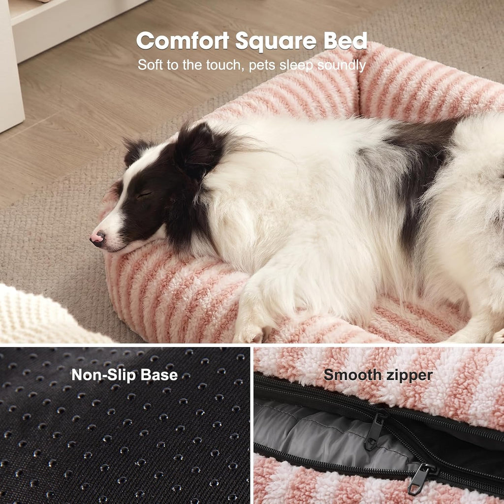 MIXJOY Dog Beds for Small Dogs Cats，Small Dog Bed Washable,20" Pink
