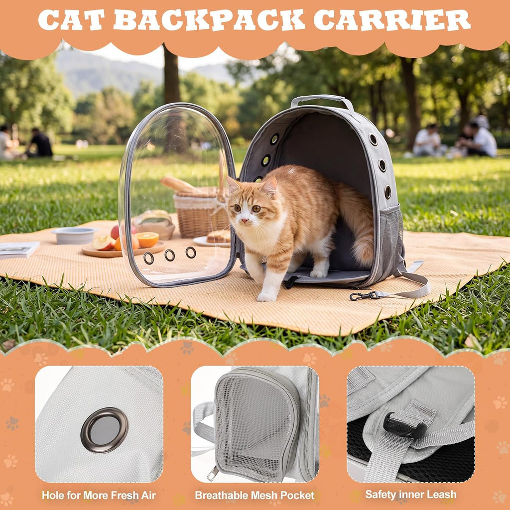 8 Pcs Kitten Supplies Starter Kit Cat Starter, Backpack, Gray