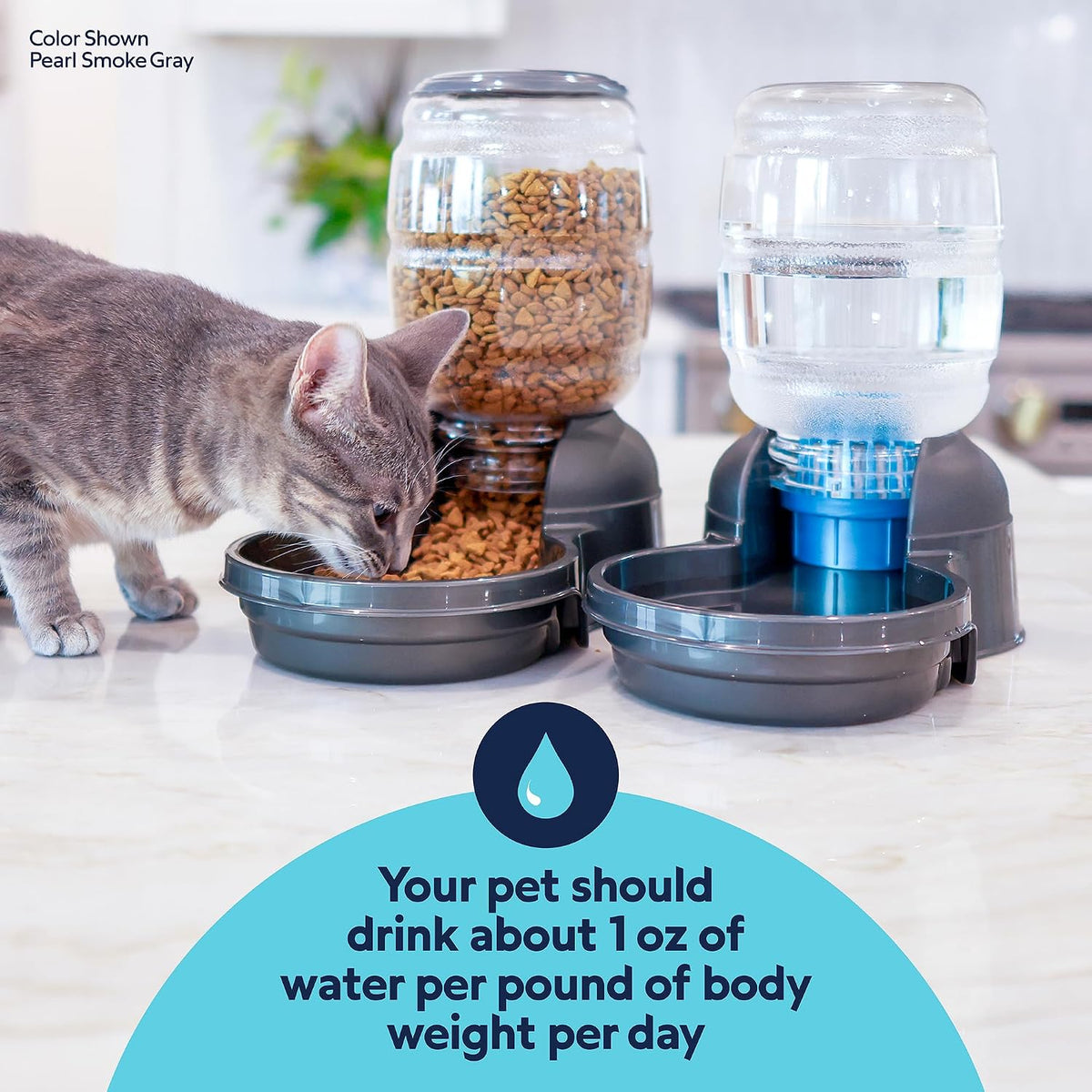 Petmate Replendish Waterer and Feeder Set, 0.5 Gallon Water, 2lbs Food