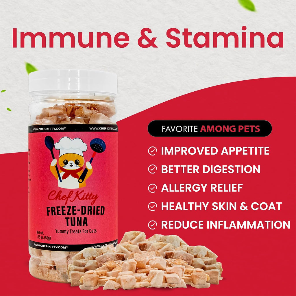 Wild Caught Freeze Dried Tuna Cat & Dog Treats, Omega-3, 1.75oz
